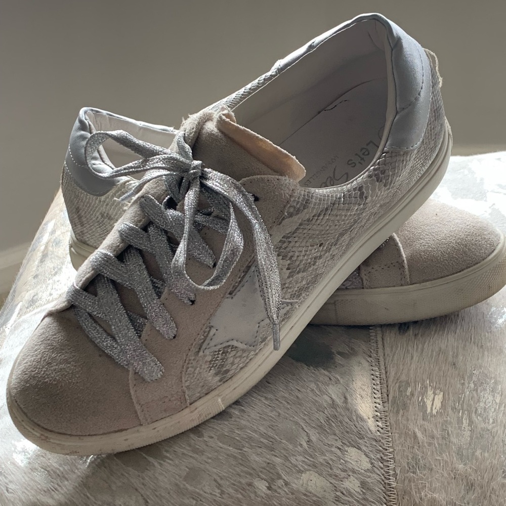 Silver, White and Cream Sneakers